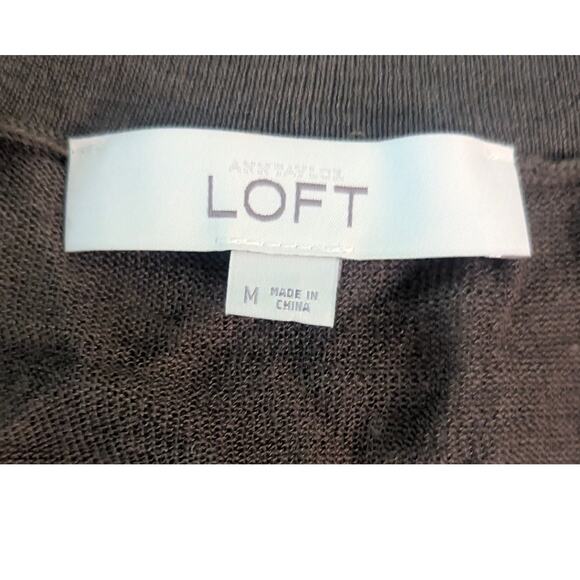 Ann Taylor LOFT Gorgeous Sheer Button Front V Neck Cardigan Size Medium - Picture 4 of 5